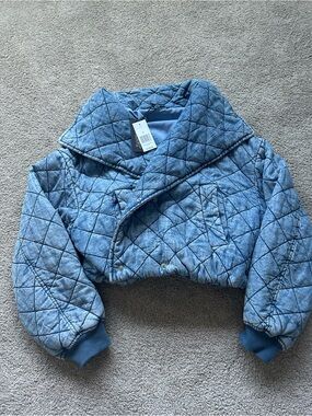 NWT Blank NYC denim bomber jacket size small